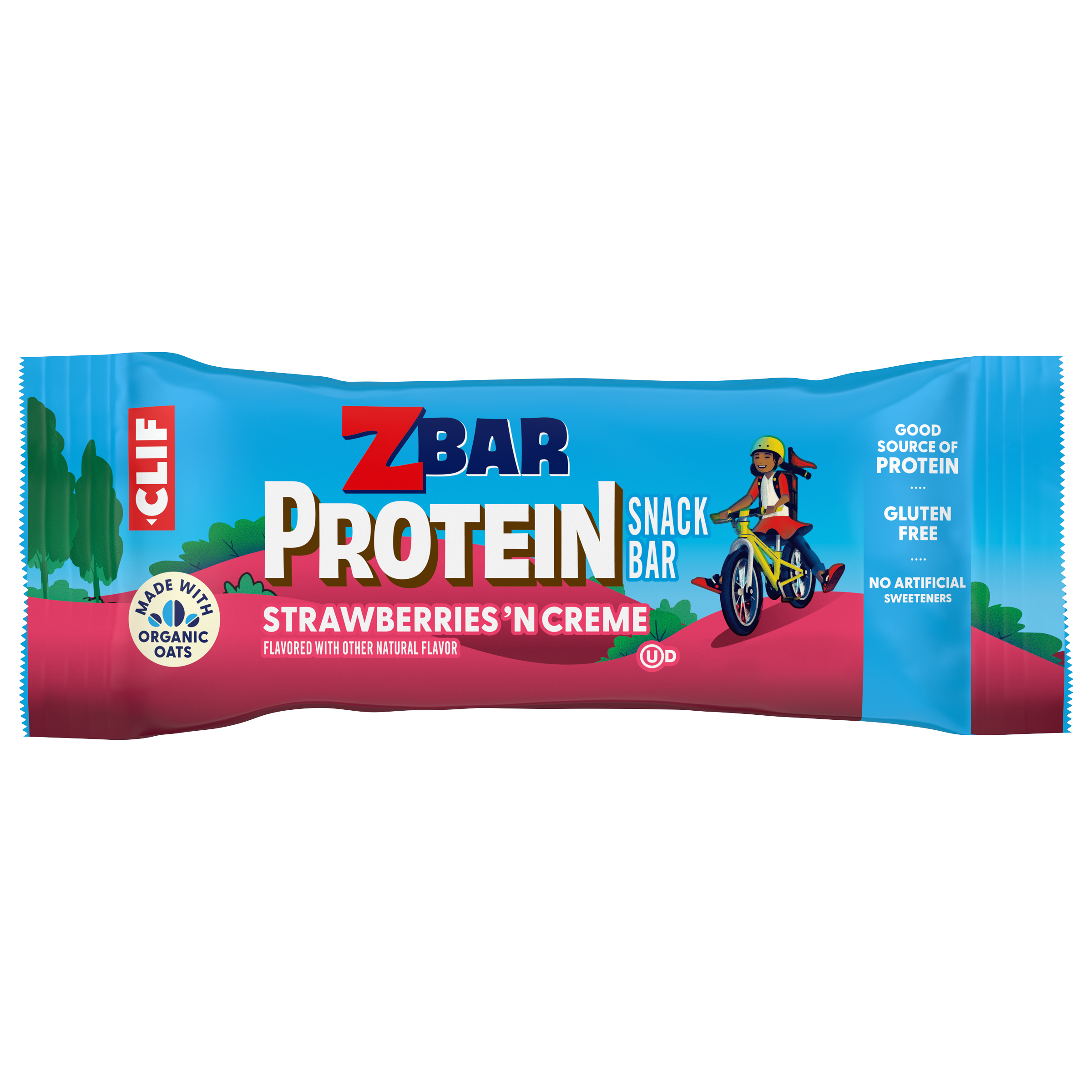 Protein Strawberries 'N Creme Crispy Snack Bars, Gluten Free Protein Bars I5