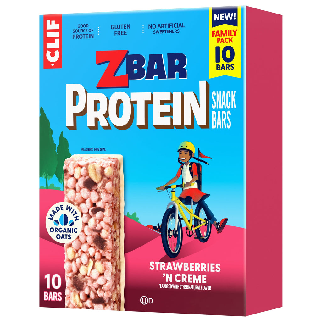 Protein Strawberries 'N Creme Crispy Snack Bars, Gluten Free Protein Bars I5