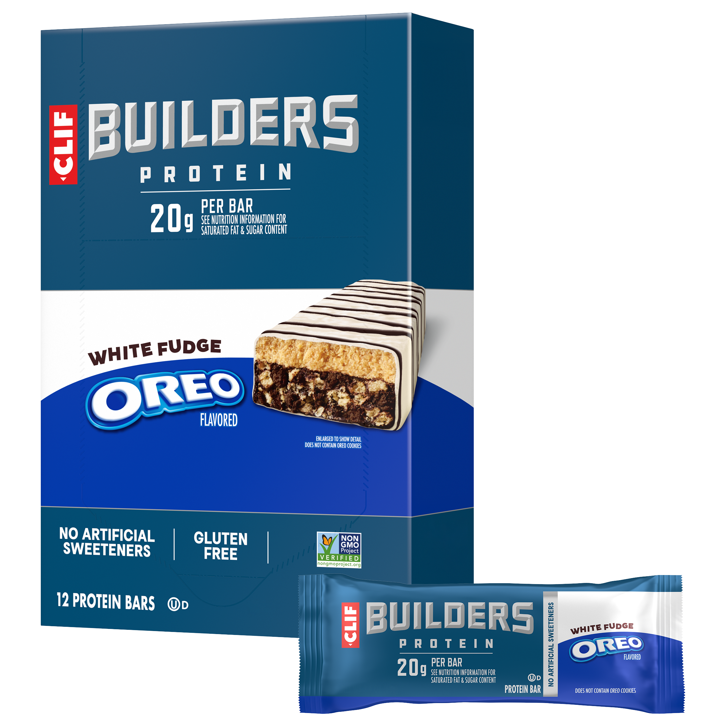 CLIF White Fudge OREO-Flavored Plant Based Protein Bars L1