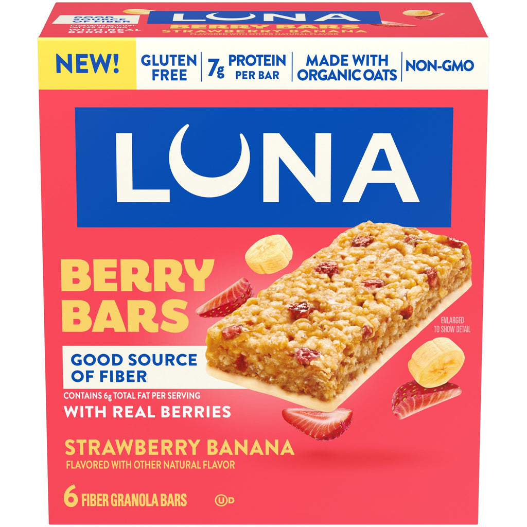 Berry Bars Strawberry Banana Flavor Gluten Free Snack Bars, Non-GMO Protein Bars B5