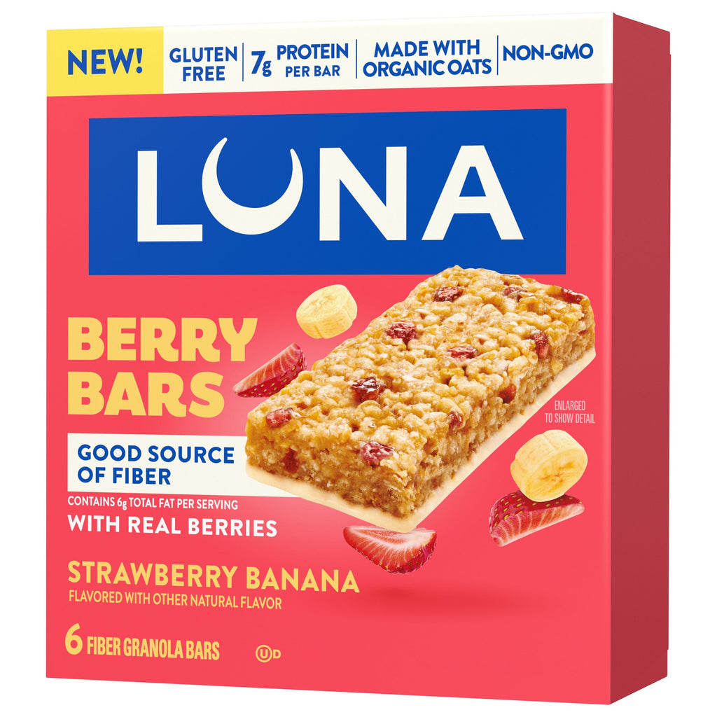 Berry Bars Strawberry Banana Flavor Gluten Free Snack Bars, Non-GMO Protein Bars B5
