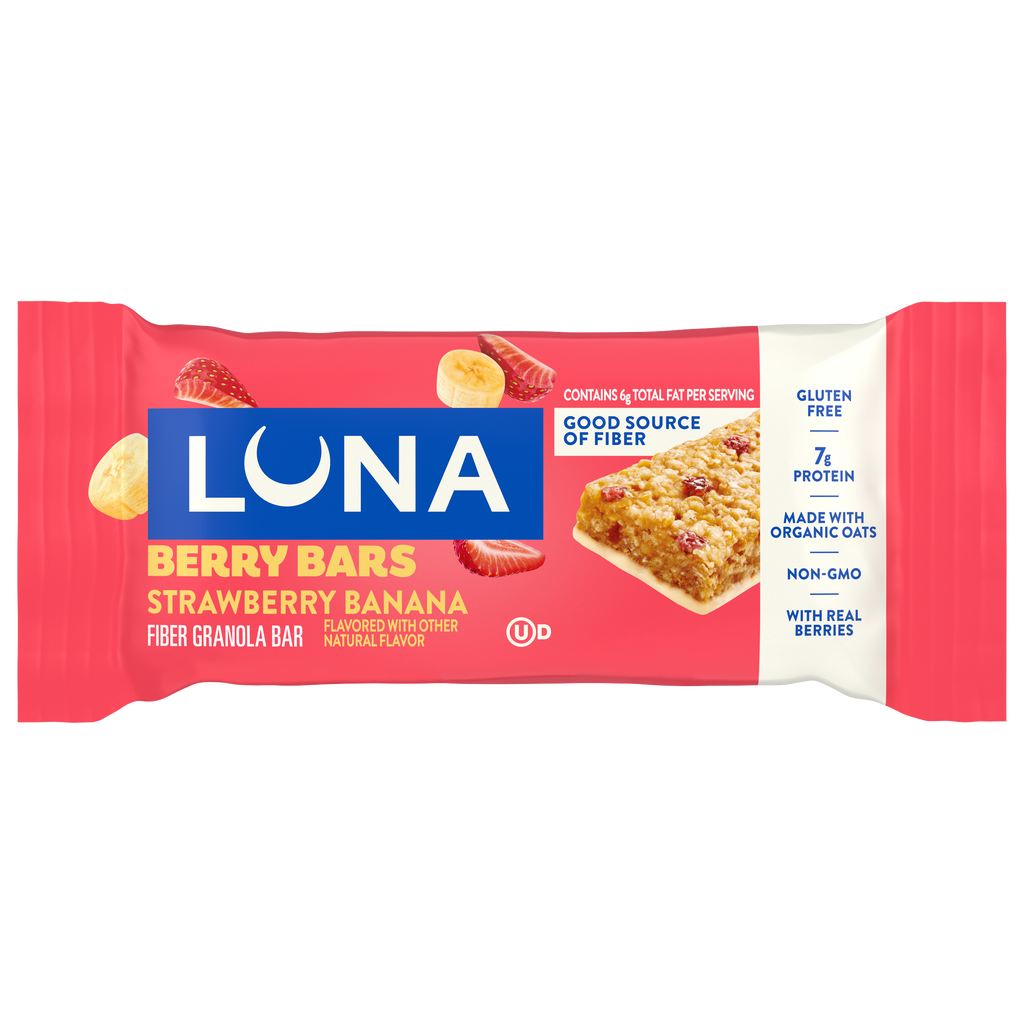 Berry Bars Strawberry Banana Flavor Gluten Free Snack Bars, Non-GMO Protein Bars B5