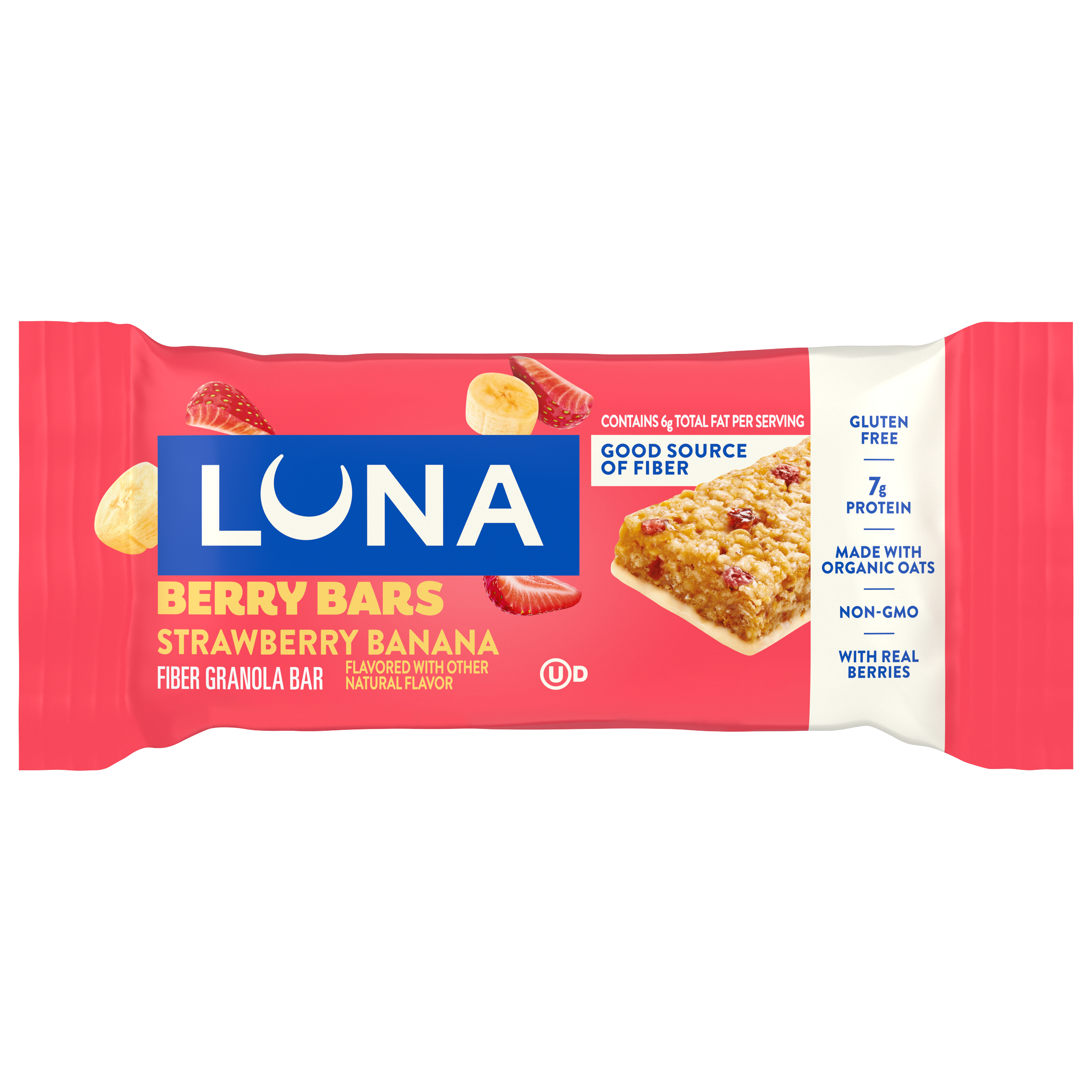 Berry Bars Strawberry Banana Flavor Gluten Free Snack Bars, Non-GMO Protein Bars B5
