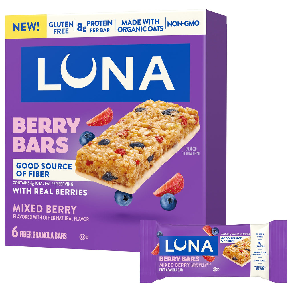 Berry Bars Mixed Berry Flavor Gluten Free Snack Bars, Non-GMO Protein Bars O5