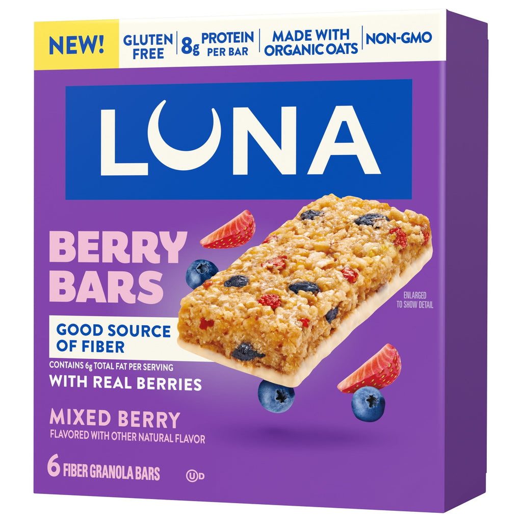 Berry Bars Mixed Berry Flavor Gluten Free Snack Bars, Non-GMO Protein Bars O5