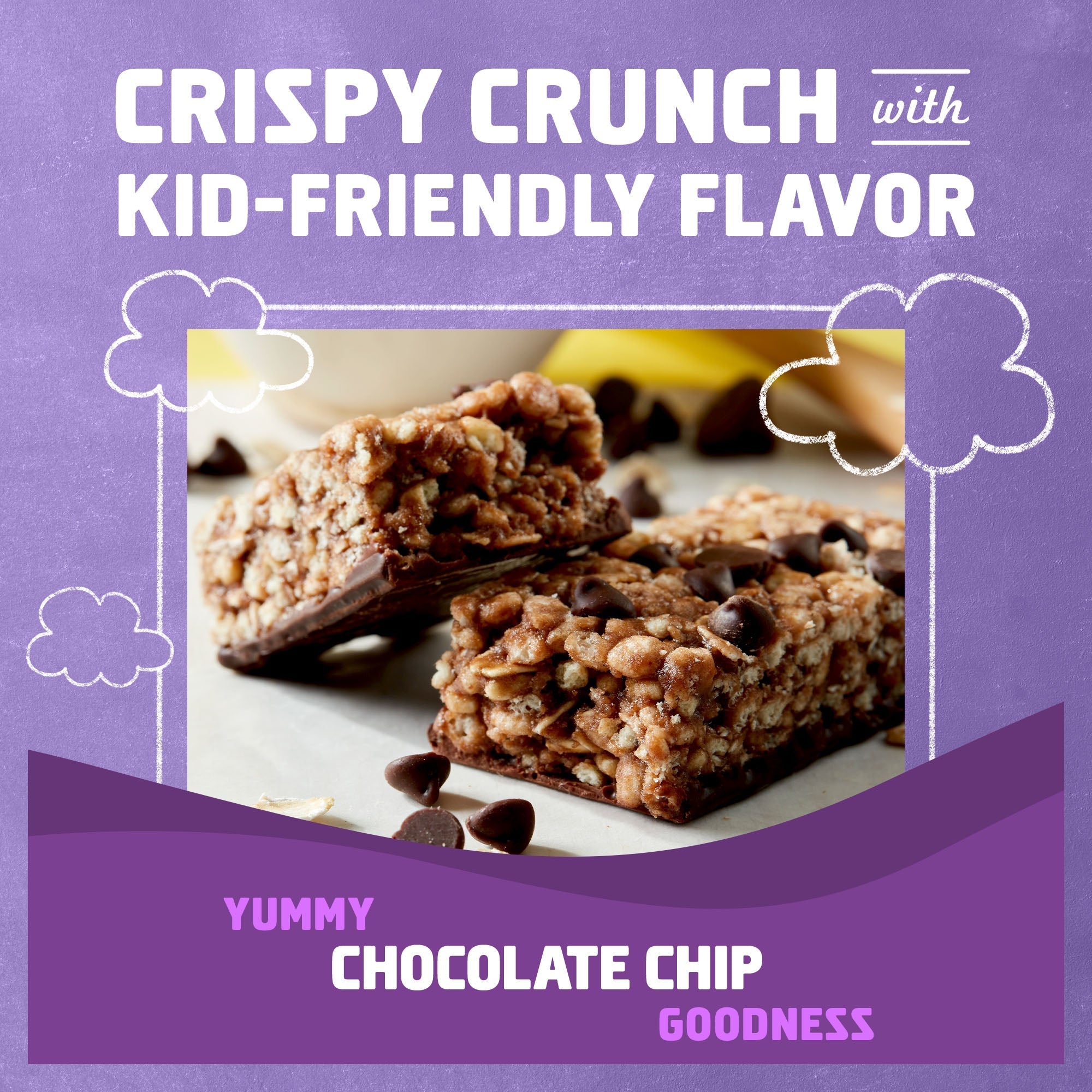 Protein Chocolate Chip Crispy Snack Bars, Gluten Free Protein Bars K6