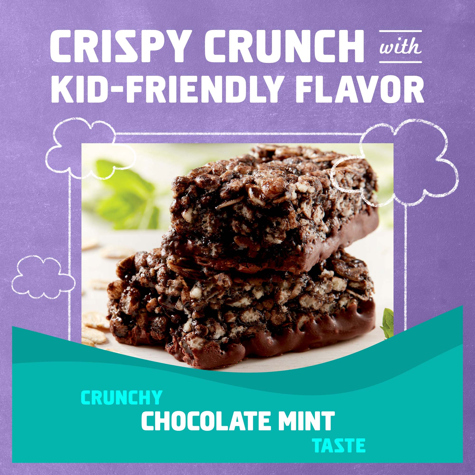 Protein Chocolate Flavored Mint Crispy Snack Bars, Gluten Free Protein Bars N0