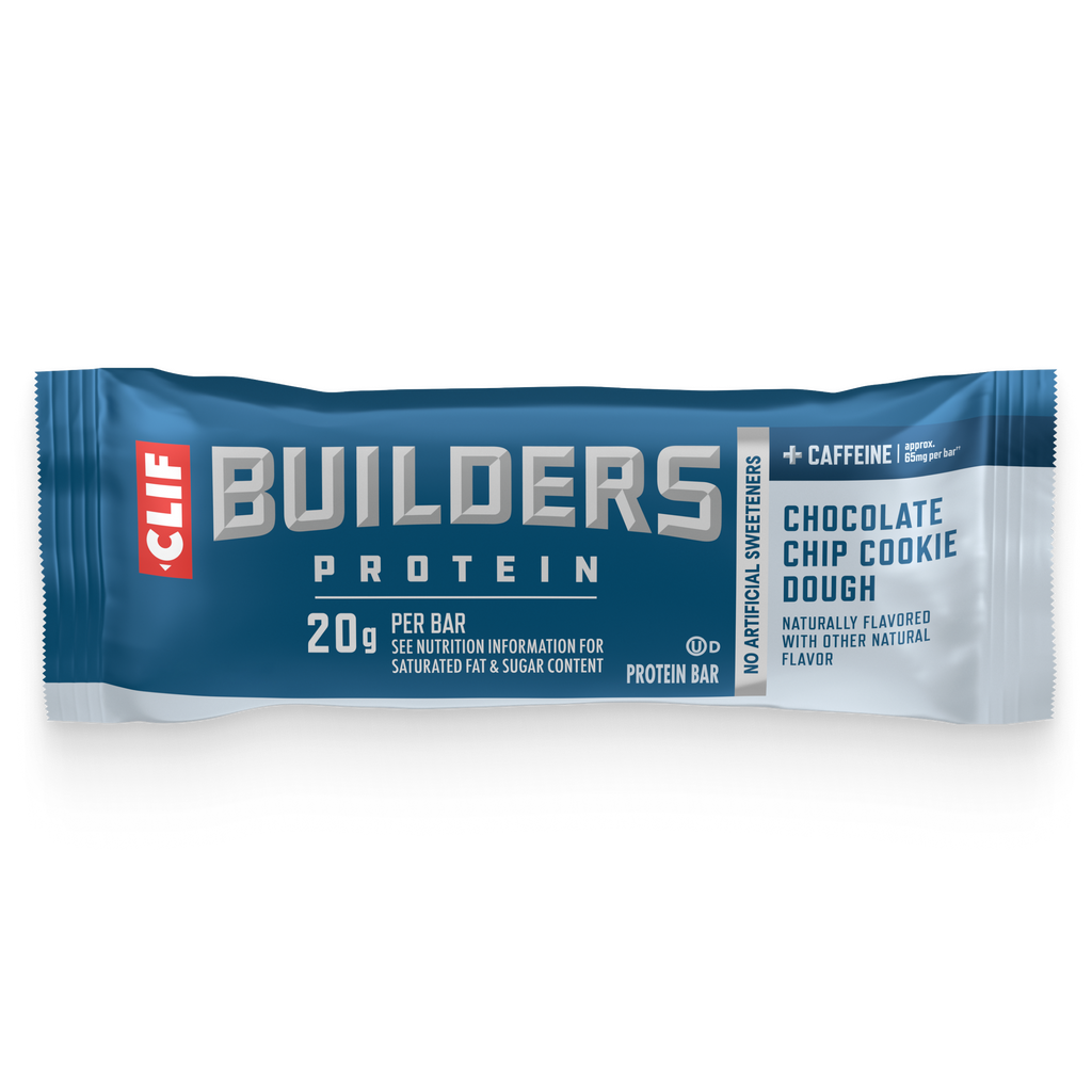 CLIF + Caffeine Chocolate Chip Cookie Dough Flavor Plant Based Protein Bars T0