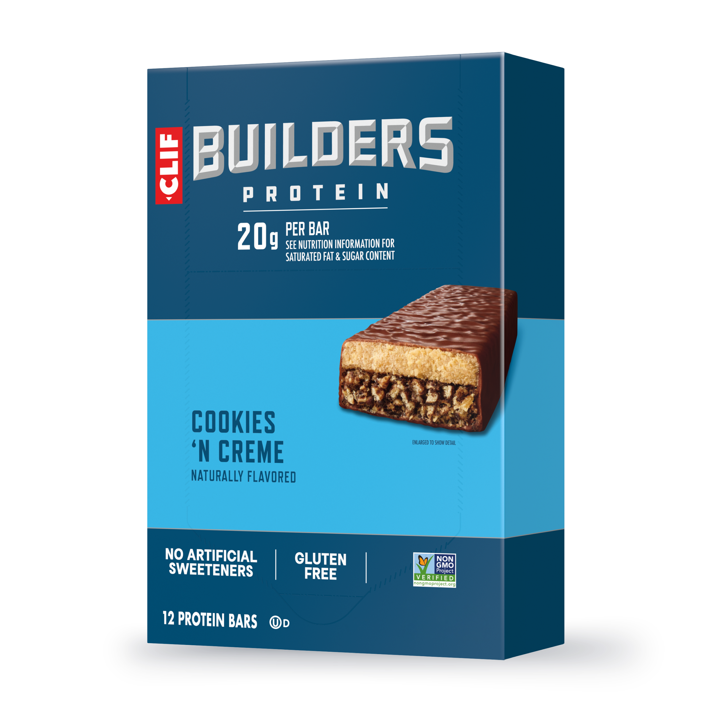 CLIF Cookies 'N Creme Flavor Plant Based Protein Bars S8