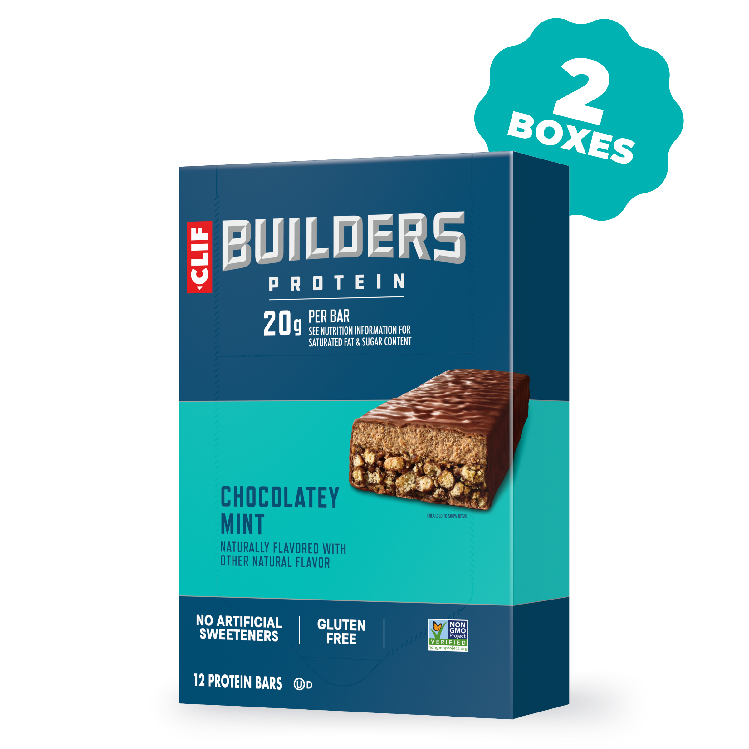 CLIF Chocolatey Mint Plant Based Protein Bars, 24 Bars O8