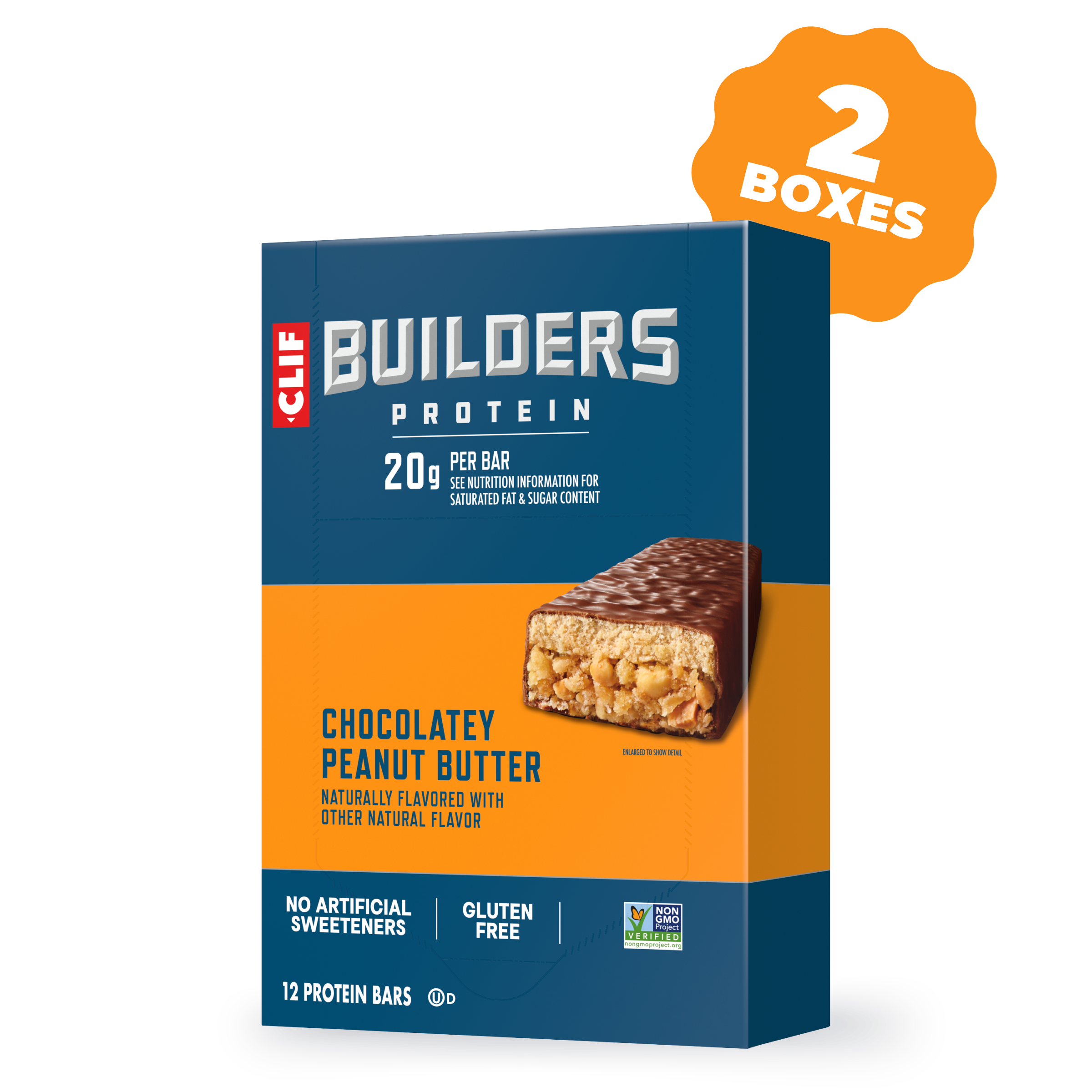 CLIF Chocolatey Peanut Butter Plant Based Protein Bars, 24 Bars B2