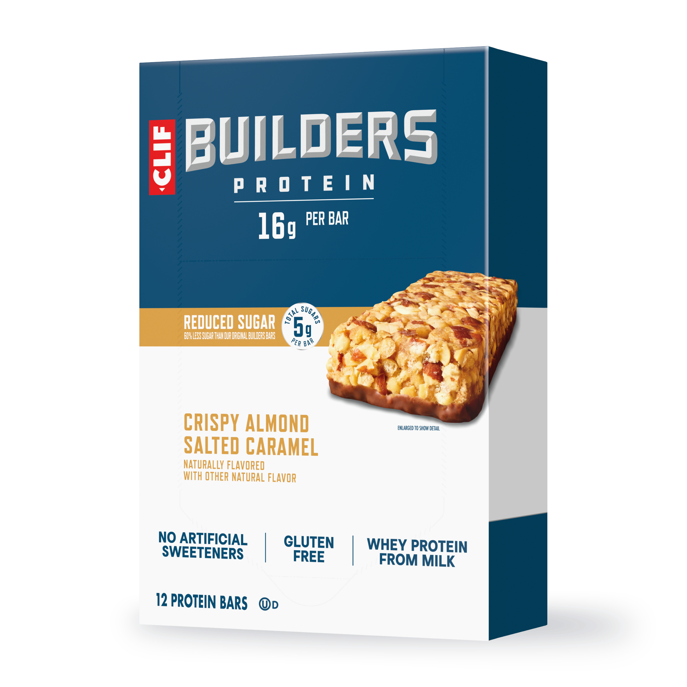 CLIF Crispy Almond Salted Caramel Protein Bar, Reduced Sugar Q7