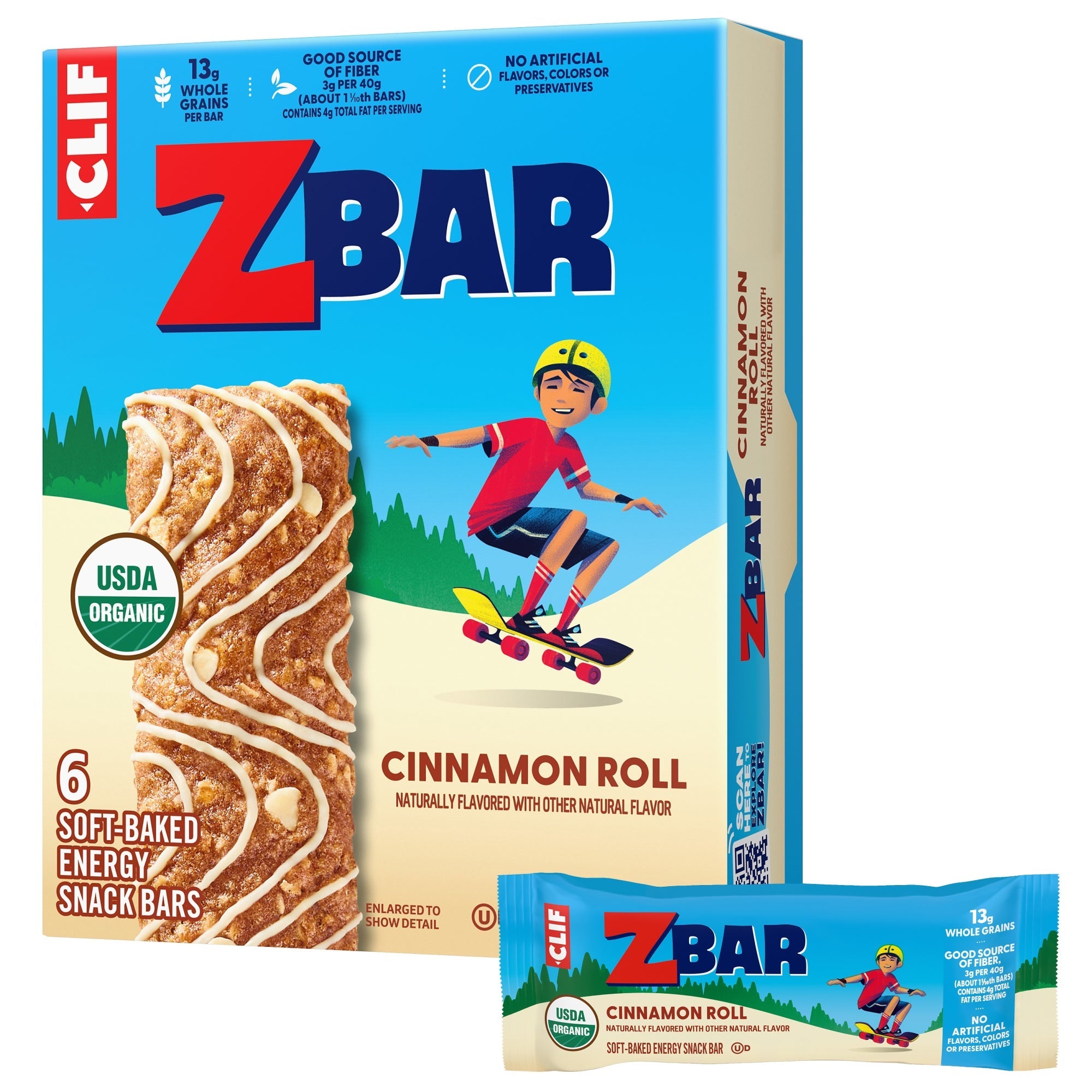 Cinnamon Roll Flavor Soft-Baked Energy Snack Bar, Organic Granola Bar R0