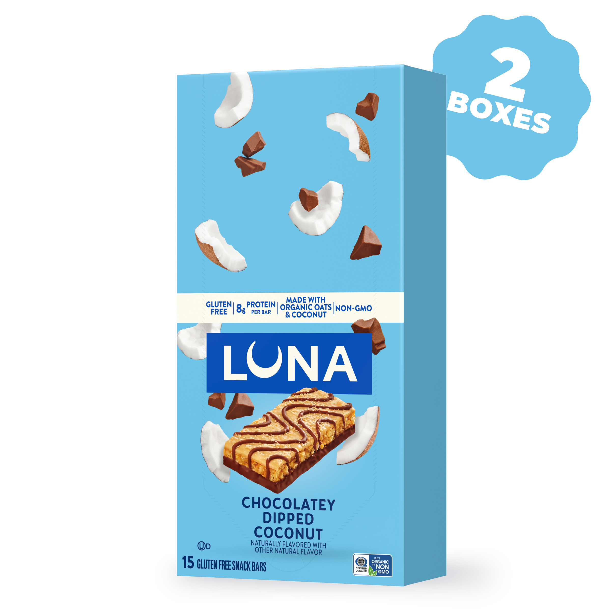 Bar Chocolatey Dipped Coconut Flavor Gluten Free Snack Bars, 30 Bars S7
