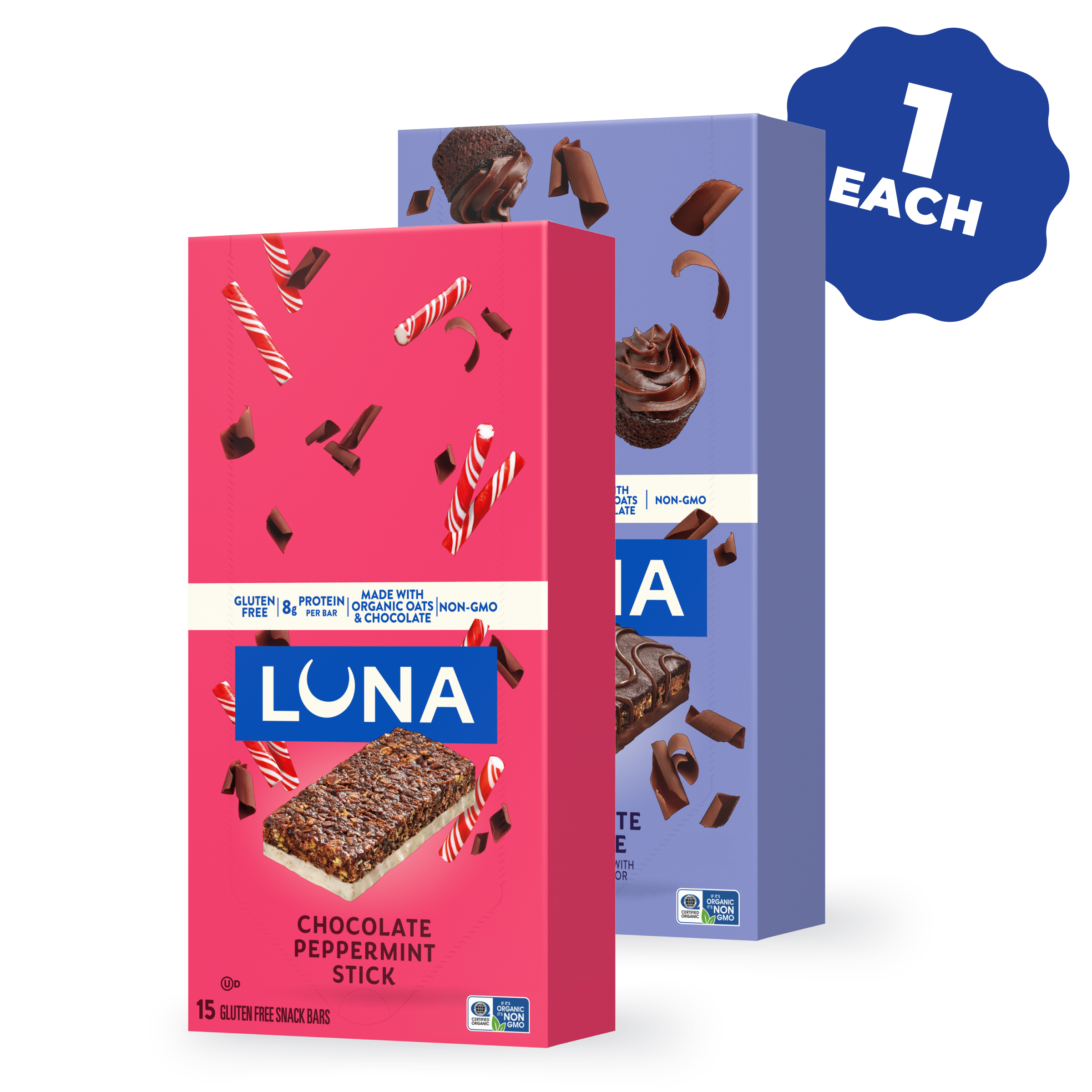 Bar Chocolate Cupcake Flavor & Chocolate Peppermint Stick Flavor Variety Pack, 30 Bars H9