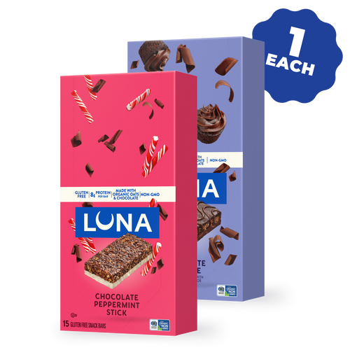 Bar Chocolate Cupcake Flavor & Chocolate Peppermint Stick Flavor Variety Pack, 30 Bars H9