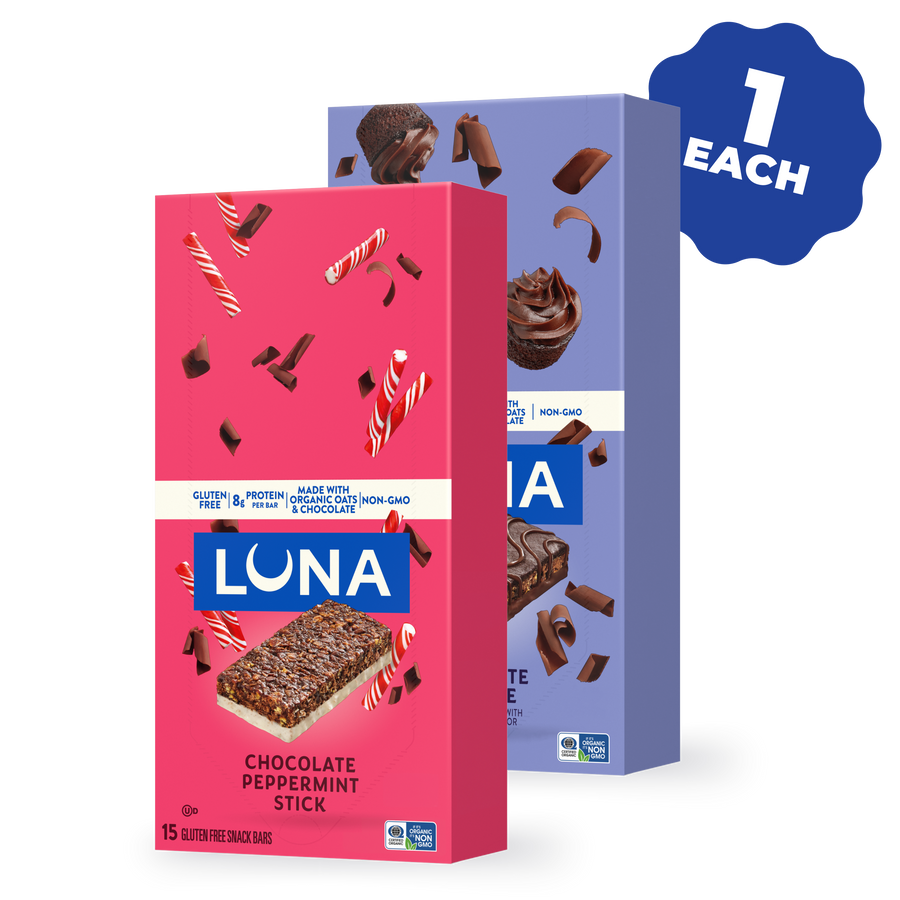 Bar Chocolate Cupcake Flavor & Chocolate Peppermint Stick Flavor Variety Pack, 30 Bars H9