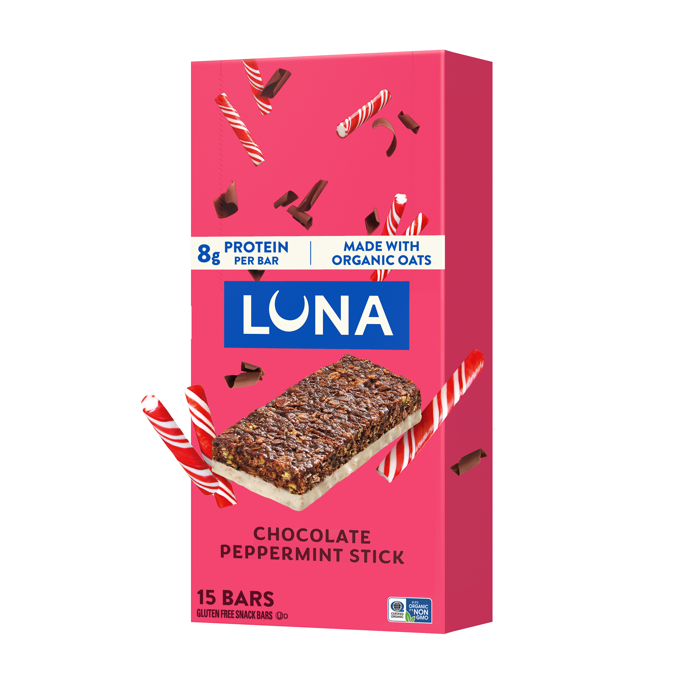 Bar Chocolate Peppermint Stick Flavor Gluten Free Snack Bars, Non-GMO Protein Bars P2