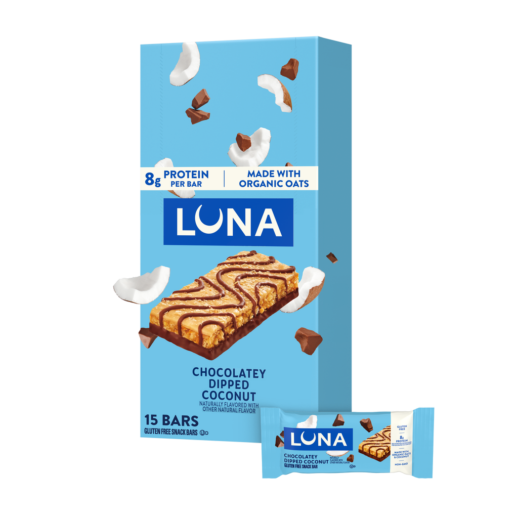Bar Chocolatey Dipped Coconut Flavor Gluten Free Snack Bars, Non-GMO Protein Bars W0