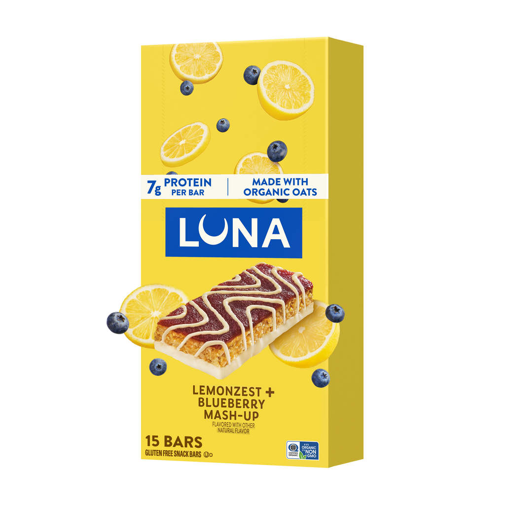 Bar Mash-Ups LemonZest + Blueberry Flavor Gluten Free Snack Bars, Non-GMO Protein Bars A5