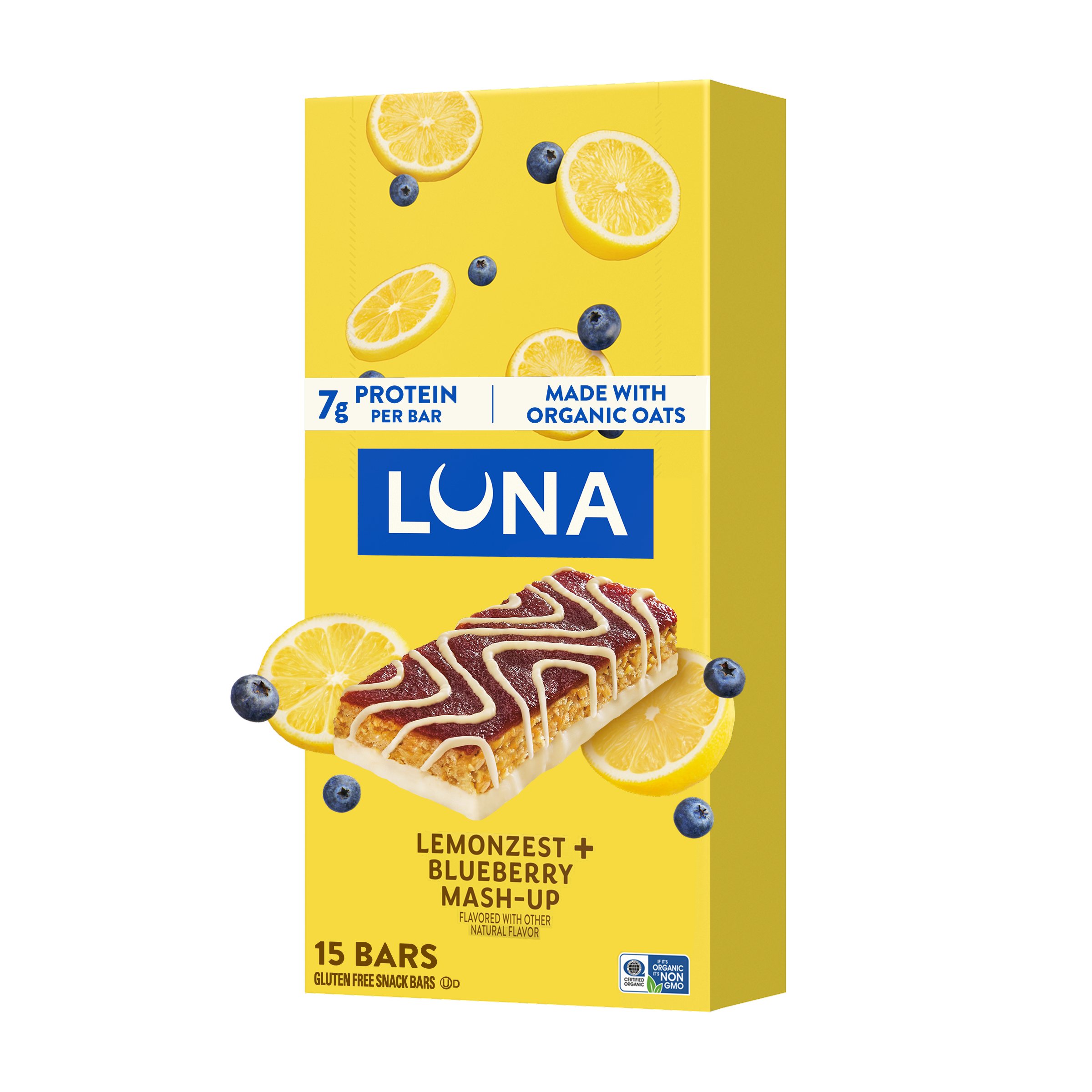 Bar Mash-Ups LemonZest + Blueberry Flavor Gluten Free Snack Bars, Non-GMO Protein Bars A5