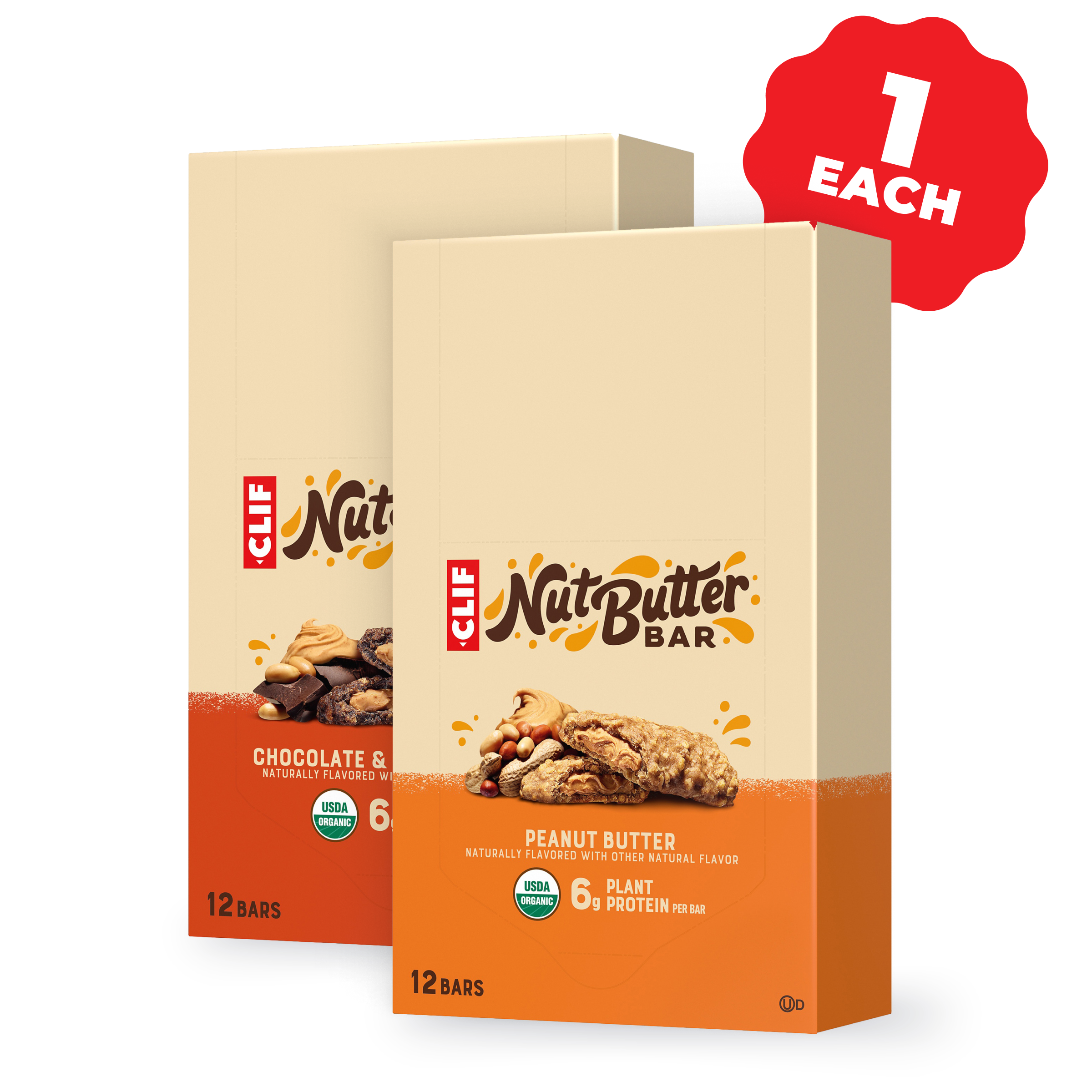 Nut Butter Bar Chocolate & Peanut Butter + Peanut Butter Variety Pack, 24 Bars Q8