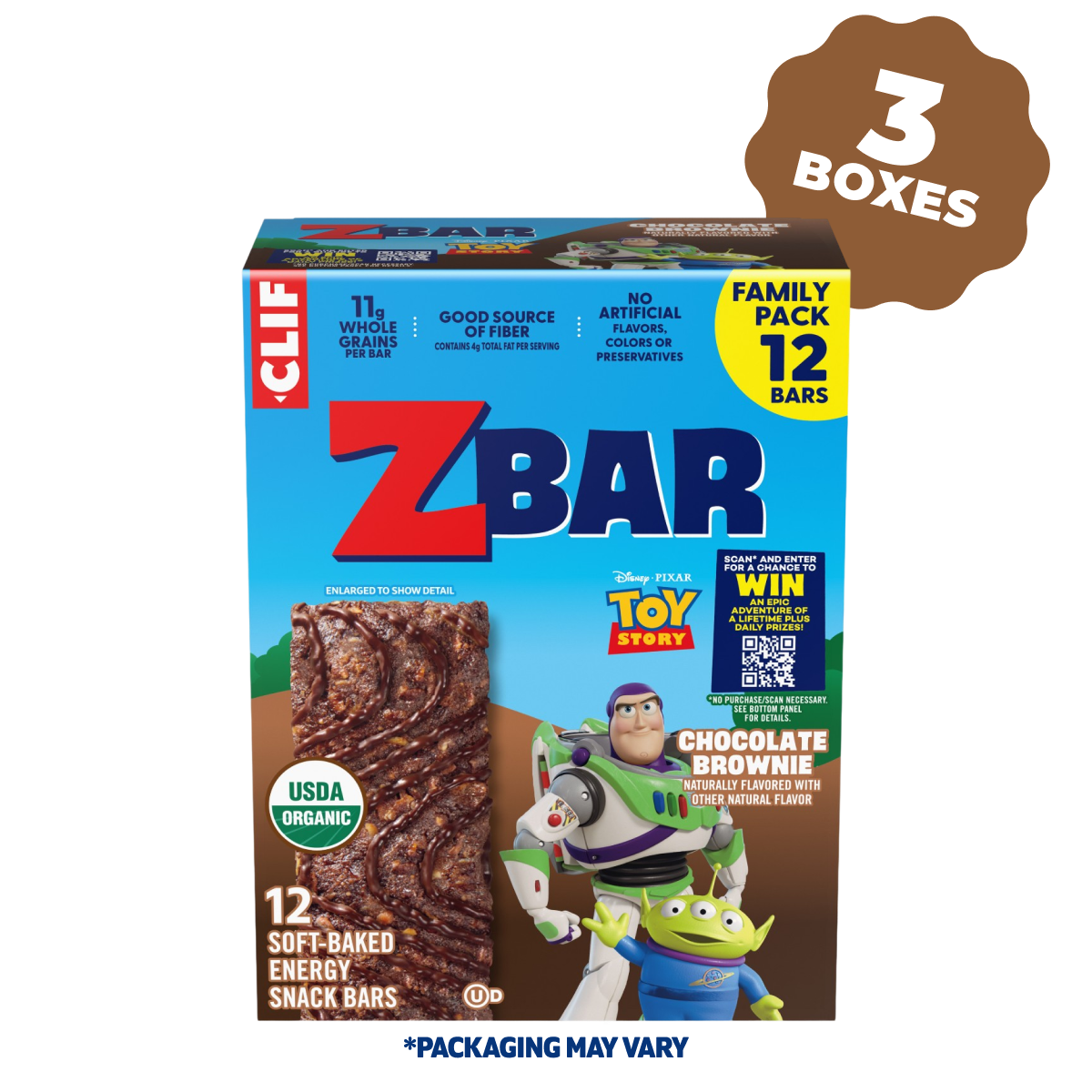 Chocolate Brownie Soft-Baked Energy Snack Bars, Organic Granola Bars Multi-Pack, 36 Bars Z8