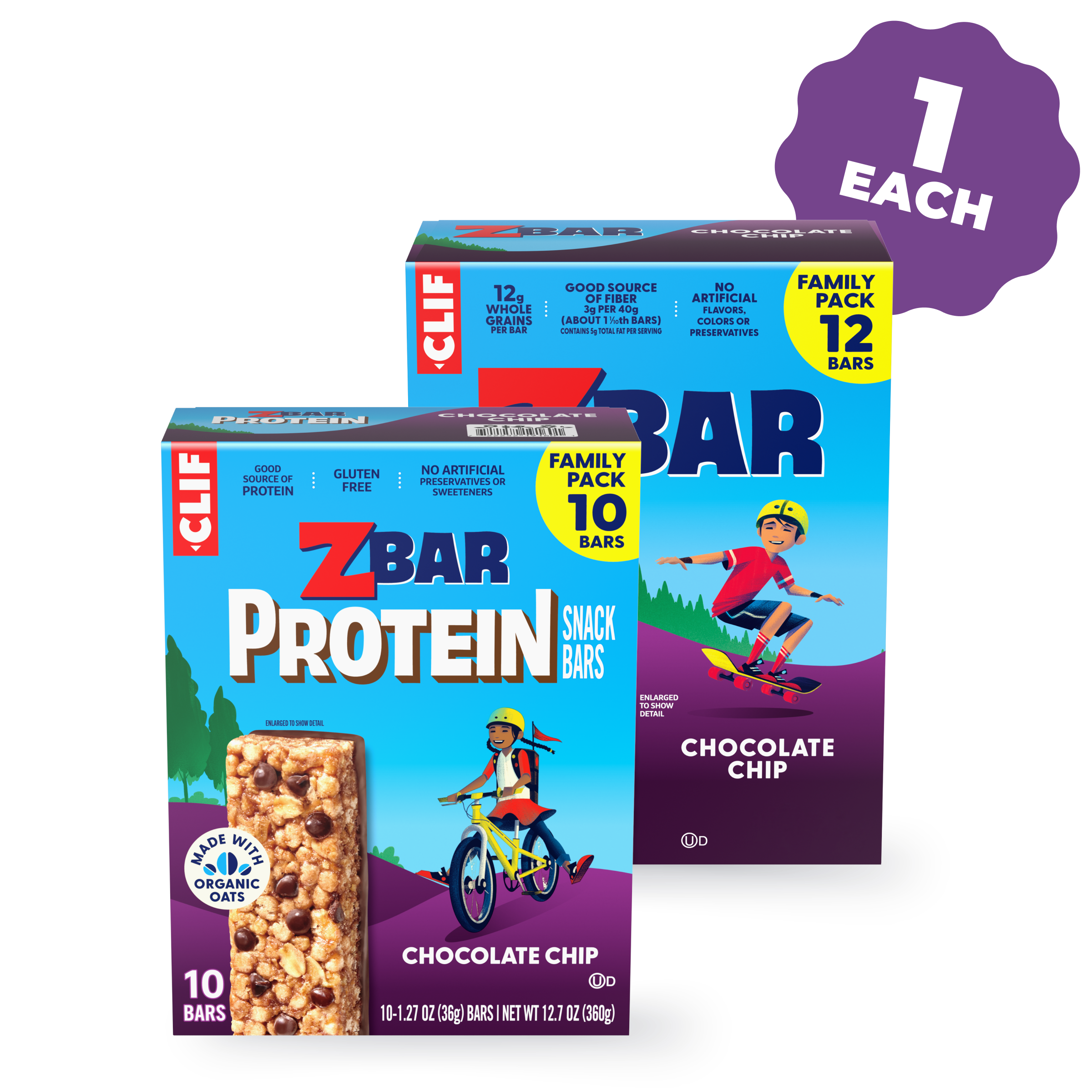 Chocolate Chip & Protein Chocolate Chip Variety Pack, 22 Bars K2