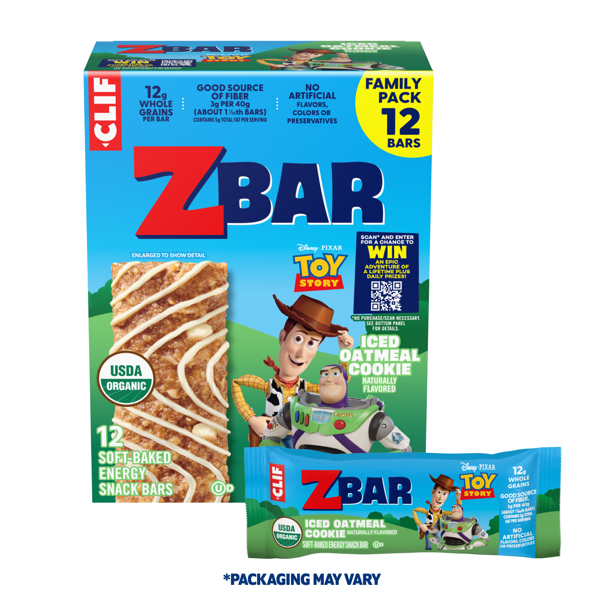 Iced Oatmeal Cookie Soft-Baked Energy Snack Bars, Organic Granola Bars X1